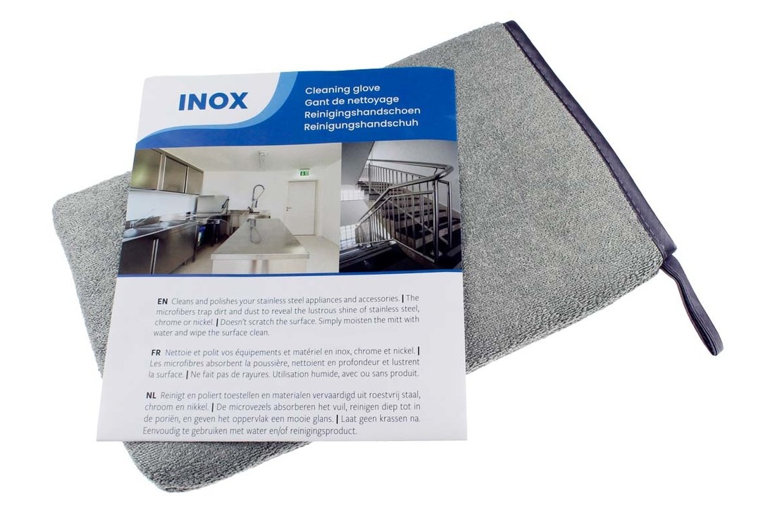 Inox reinigingshandschoen voor RVS, chroom en nikkel