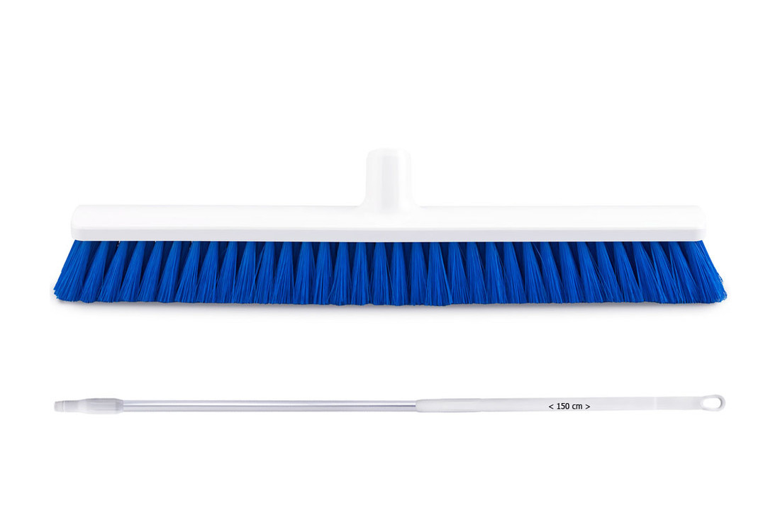 Hygiënische halfharde zaalveger set 50cm met ergo steel