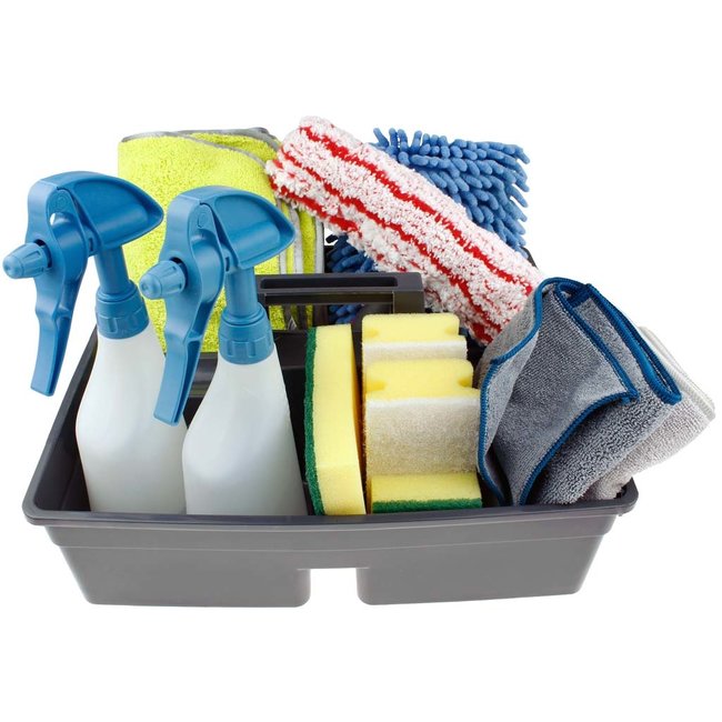 Gereedschapsbak grijs met handgreep