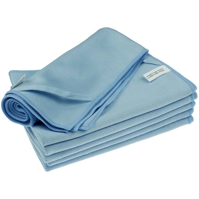 Blauwe microvezel theedoek met lus