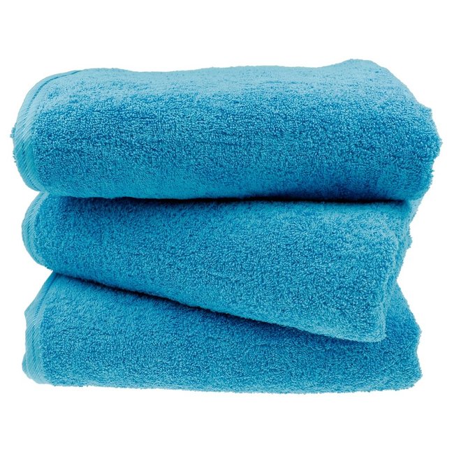 Organic sauna handdoek 80x200 cm aqua blauw
