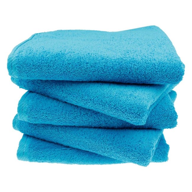 Organic handdoek 50x100 cm aqua blauw
