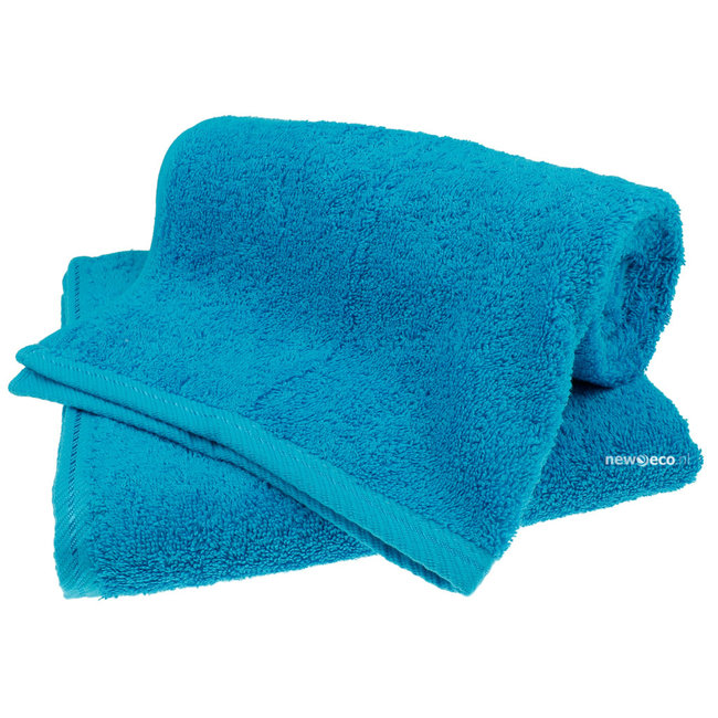 Organic handdoek 50x100 cm aqua blauw