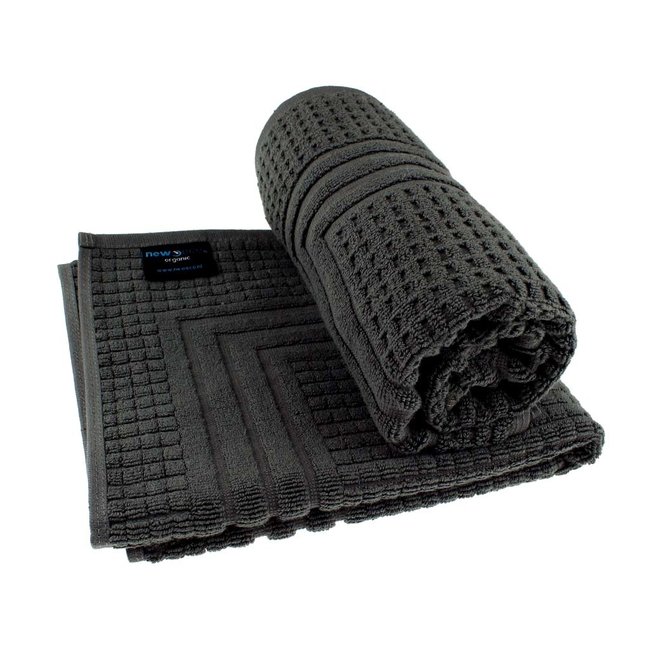 Organic hotel badmat jacquard 50x70 cm antraciet