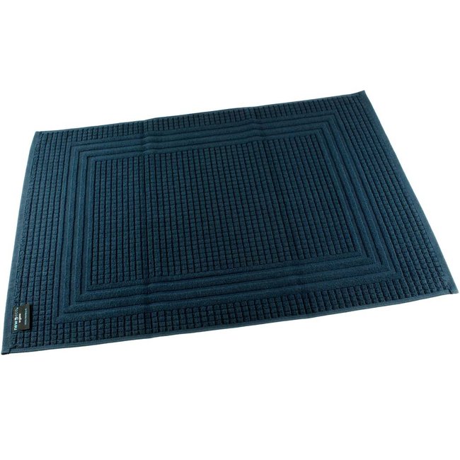 Organic hotel badmat jacquard 50x70 cm nachtblauw
