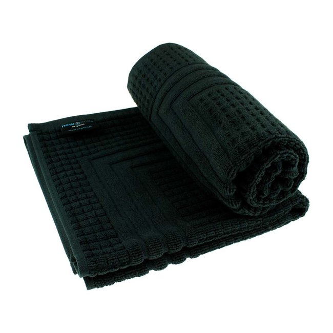 Organic hotel badmat jacquard 50x70 cm zwart