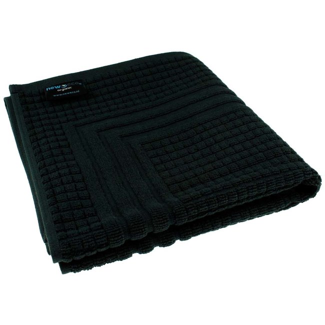 Organic hotel badmat jacquard 50x70 cm zwart