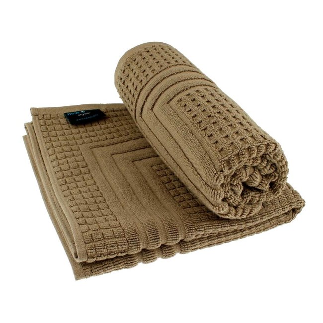 Organic hotel badmat jacquard 50x70 cm walnoot