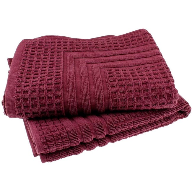 Organic hotel badmat jacquard 50x70 cm aubergine