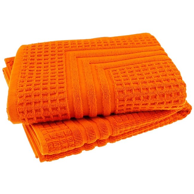 Organic hotel badmat jacquard 50x70 cm oranje