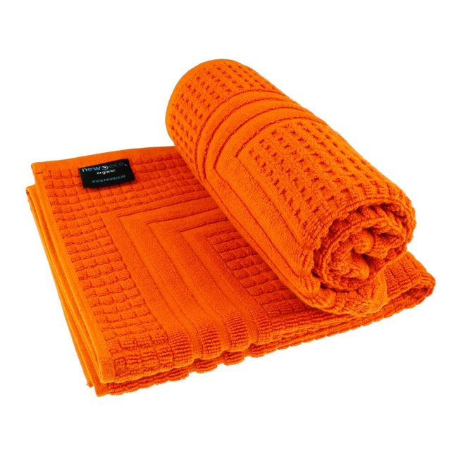 Organic hotel badmat jacquard 50x70 cm oranje