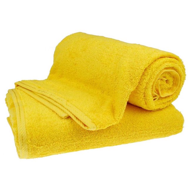 Organic badhanddoek 100x150 cm geel