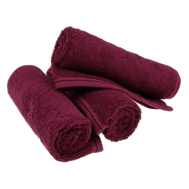 Organic gastendoekje 40x50 cm aubergine