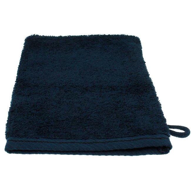 Organic washandje 16x22 cm nachtblauw