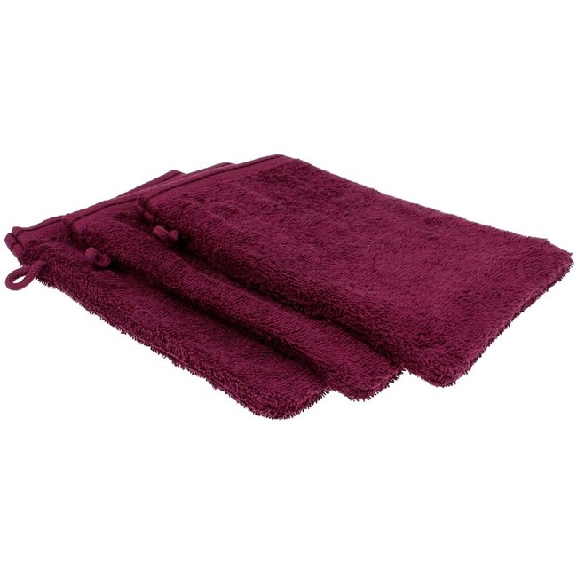 Organic washandje 16x22 cm aubergine