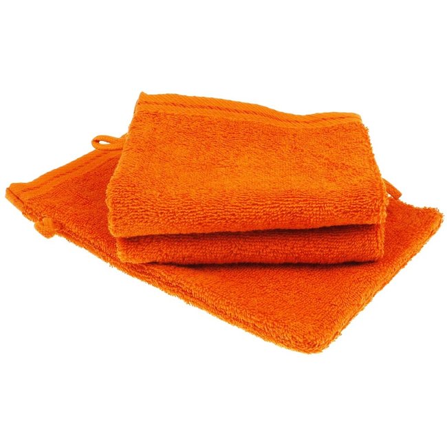 Organic washandje 16x22 cm oranje