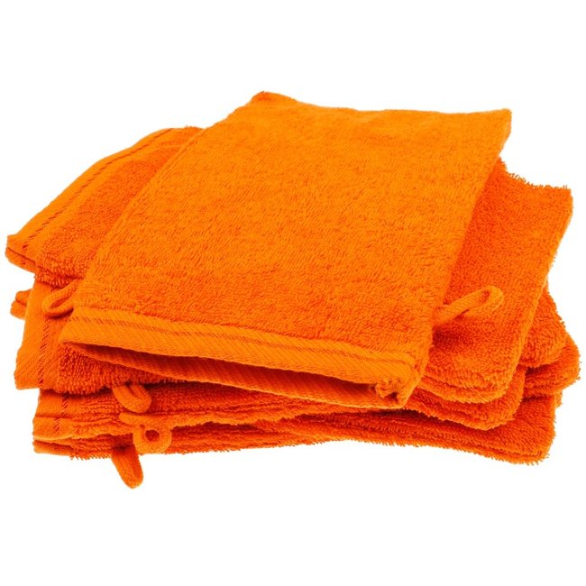 Organic washandje 16x22 cm oranje