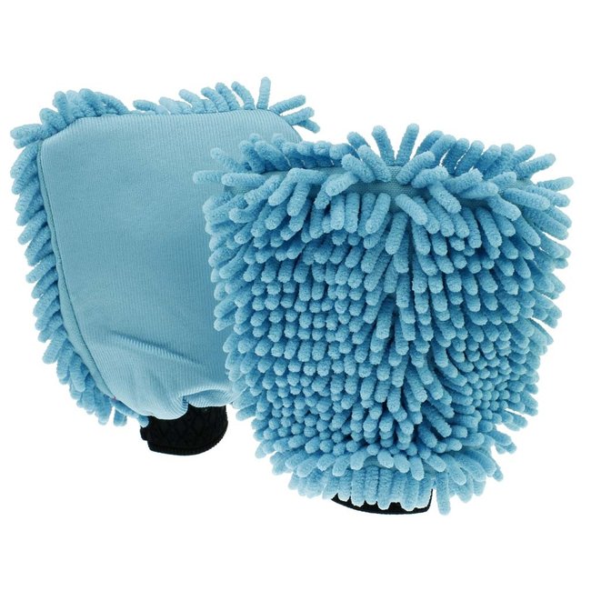 2-in-1 Washandschoen met chenille lokken