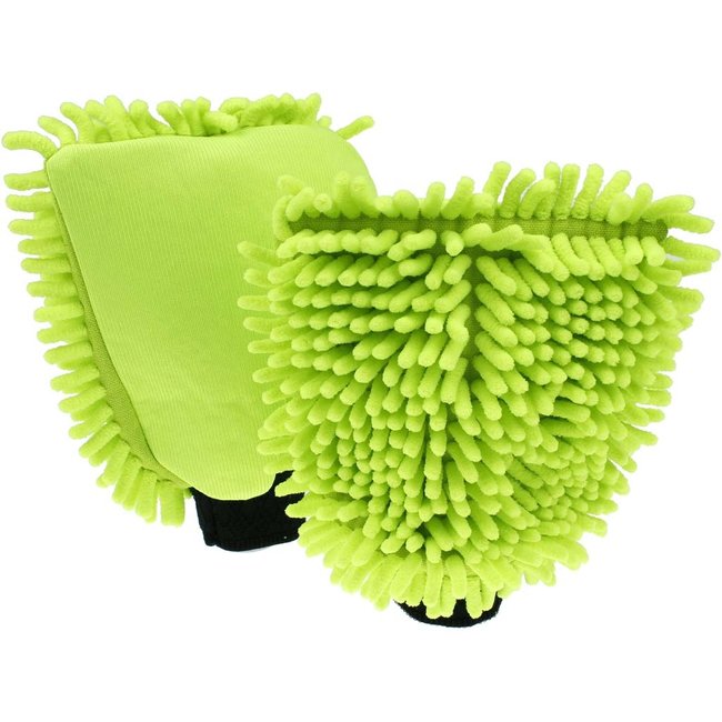 2-in-1 Washandschoen met chenille lokken