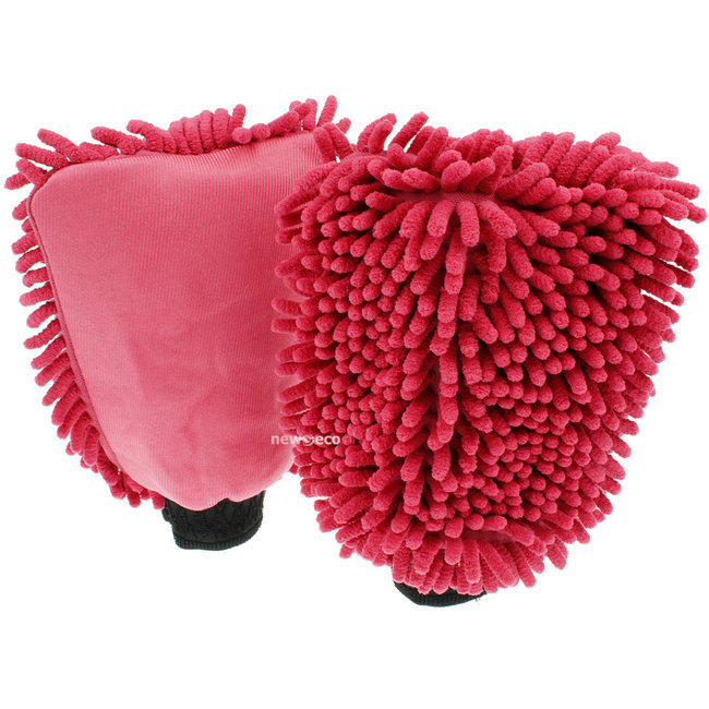 2-in-1 Washandschoen met chenille lokken