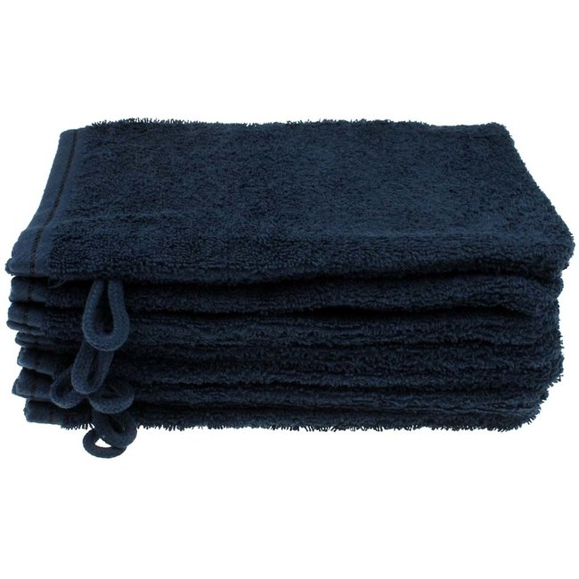 Organic washandje 16x22 cm nachtblauw