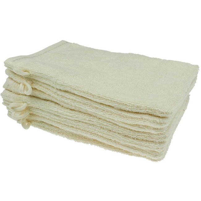 Organic washandje 16x22 cm crème