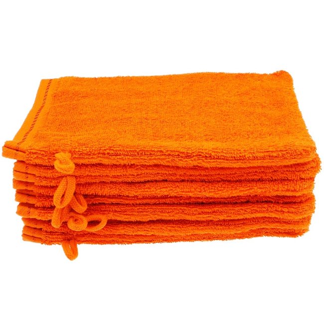 Organic washandje 16x22 cm oranje