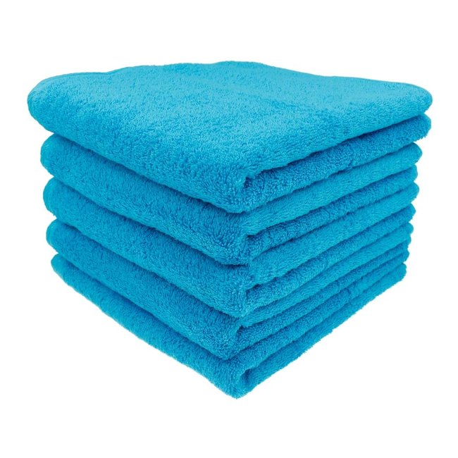 Organic handdoek 50x100 cm aqua blauw