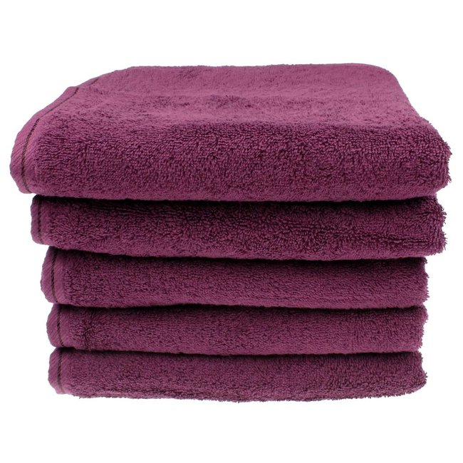 Organic handdoek 50x100 cm aubergine