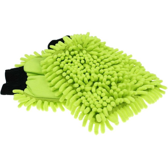 2-in-1 Washandschoen met chenille lokken