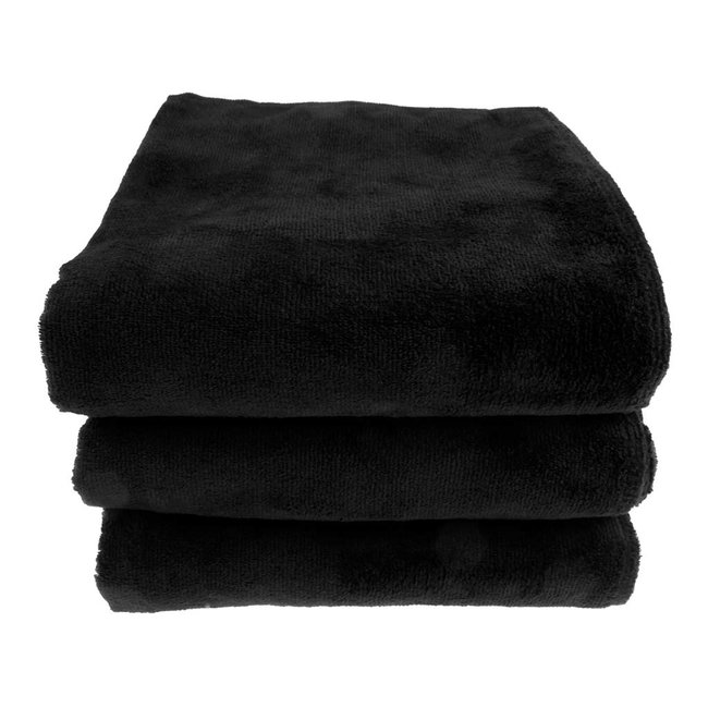Microvezel bad- en saunalaken zwart