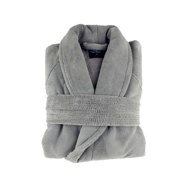 Hotel badjas grijs met sjaalkraag