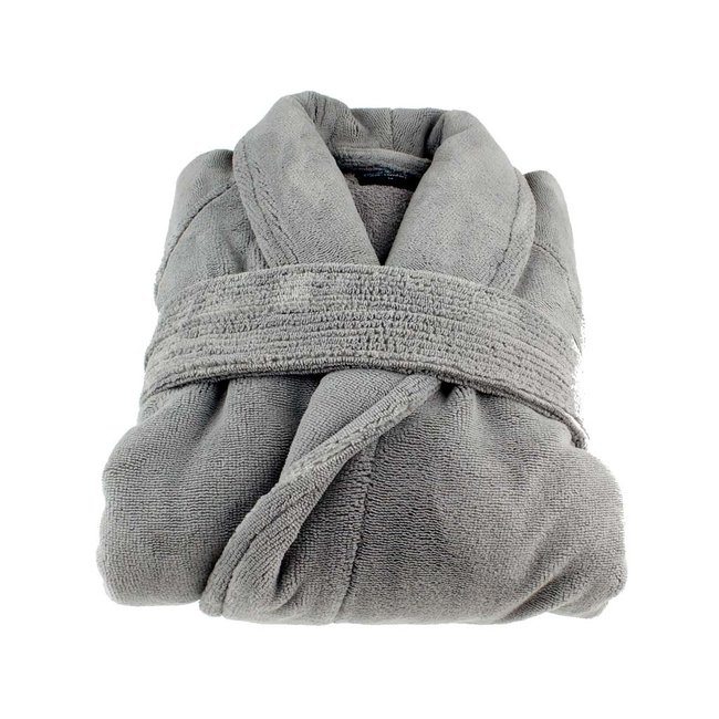 Hotel badjas grijs met sjaalkraag