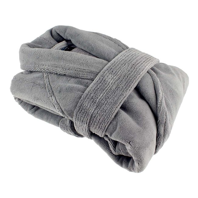 Hotel badjas grijs met sjaalkraag