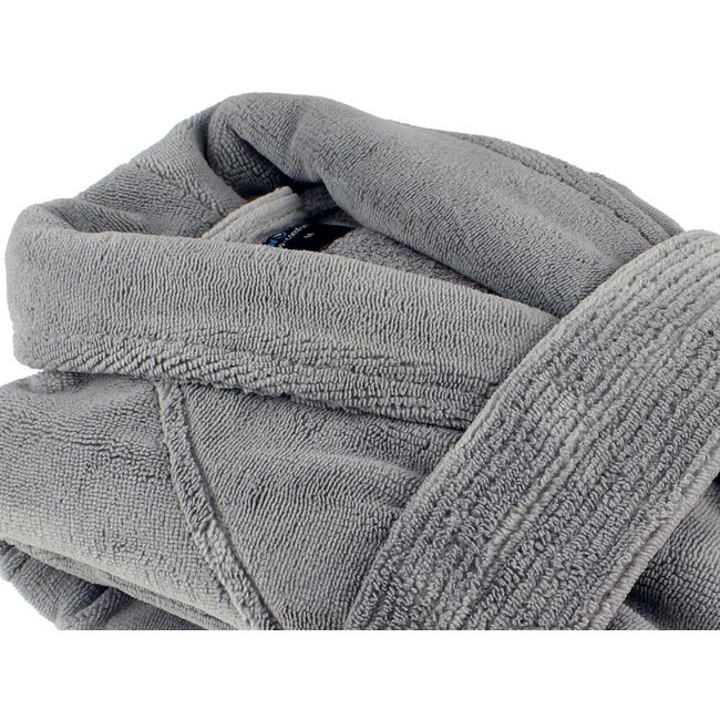 Hotel badjas grijs met sjaalkraag