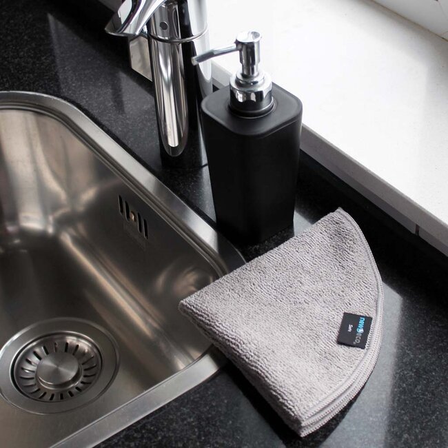 Ronde microvezeldoek soft grijs