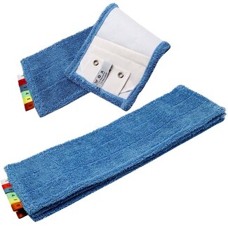 Vlakmop microvezel met pockets en 3 rings flappen