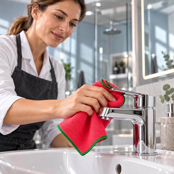 Microvezeldoeken voor hygiënisch schoon en droog sanitair
