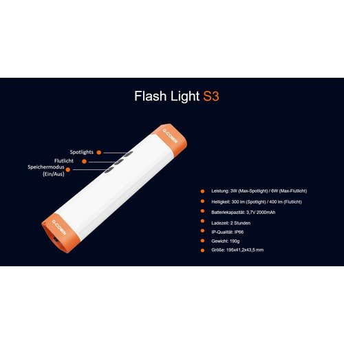 Coming Technology / ATX  Flash Light S3 – Professionelle Arbeits- & Notfallleuchte Angebotserstellung