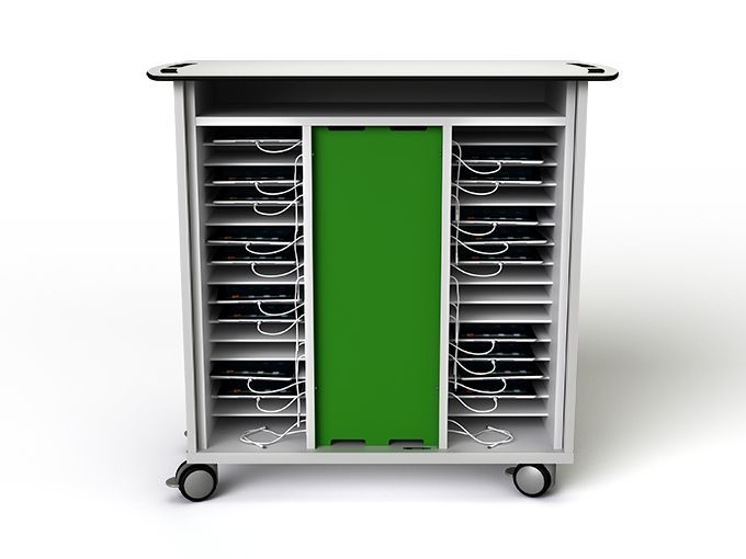 Gabinete de carga para 32 iPads/tablets ruedas y bloqueo - Exhibishop