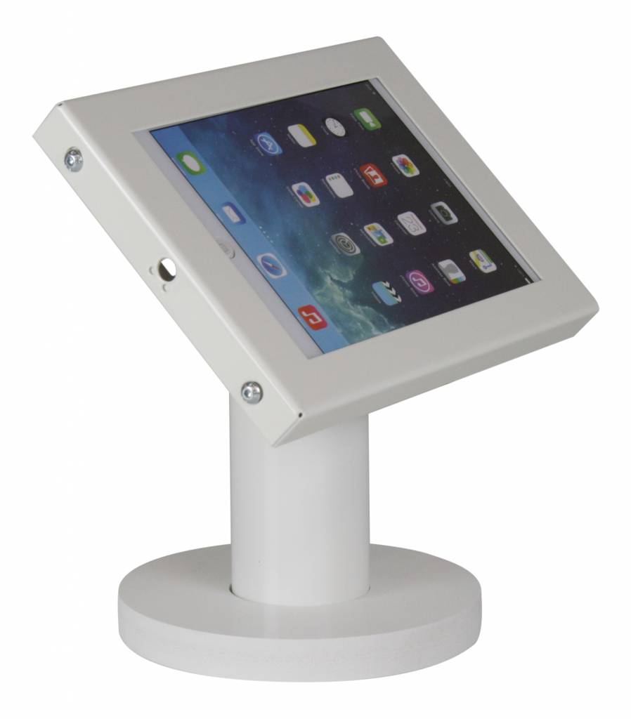 Tablet Desk Stand Securo 7 8 Inch White Lockable Exhibishop