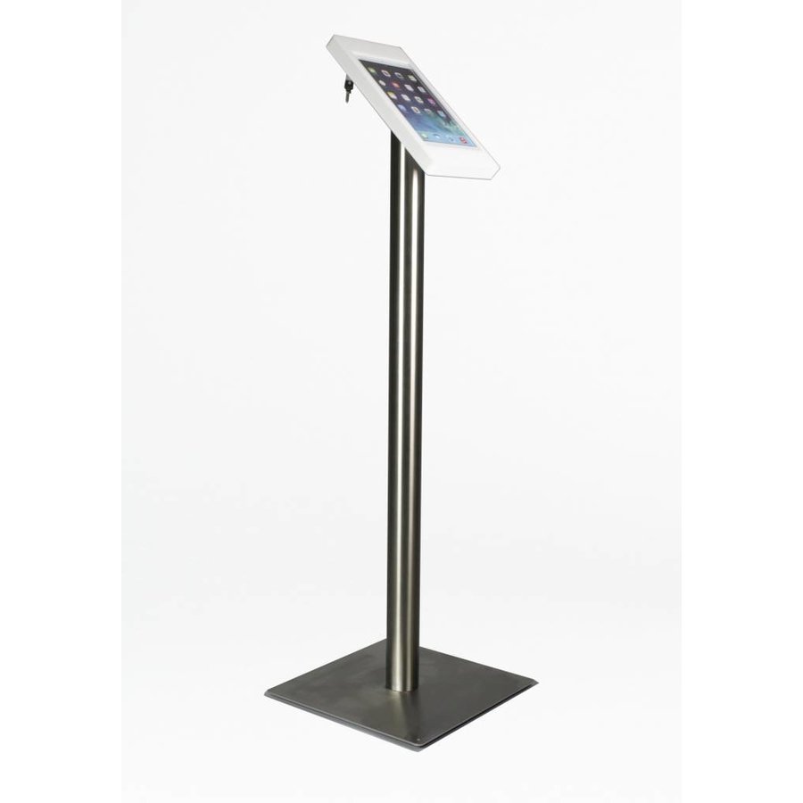 Ipad Mini Floor Stand Fino White Stainless Steel Exhibishop
