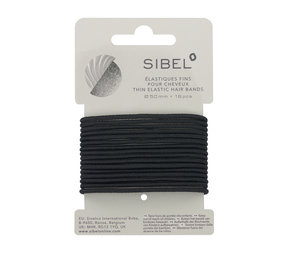 Sibel Haarelastiek Zwart Dun 16 stuks