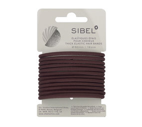 Sibel Haarelastiek Bruin Dik 12 stuks