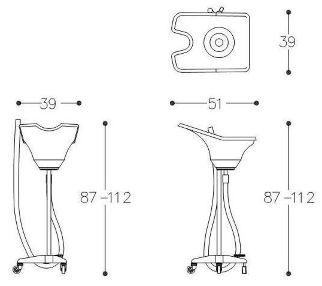 Alteq Mobiele wasbak met pedaal en wielen Alteq Mobiele wasbak met pedaal en wielen