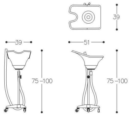 Alteq Mobiele Wasbak , verstelbaar met knop + wielen Alteq Mobiele Wasbak , verstelbaar met knop + wielen