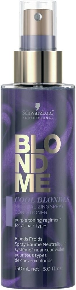 Schwarzkopf  Blondme Cool Blondes Neutralizing Spray Conditioner 150ml Schwarzkopf  Blondme Cool Blondes Neutralizing Spray Conditioner 150ml
