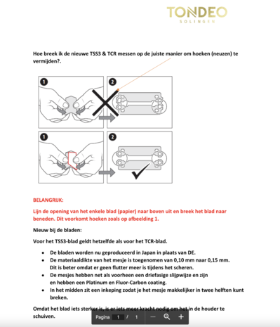 Tondeo TCR Scheermesjes Pakje 10 Stuks Tondeo TCR Scheermesjes Pakje 10 Stuks