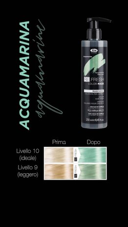 Lisap Re.Fresh Color Mask 250ml - AQUAMARINE Lisap Re.Fresh Color Mask 250ml - AQUAMARINE