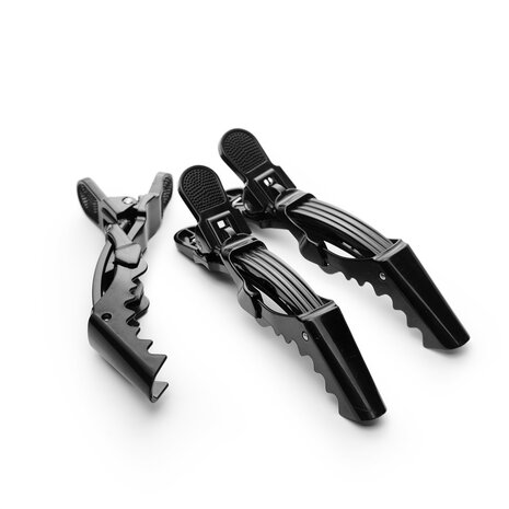 Bratt Trading  Jawclips 3 Part Zwart 14cm  - 4 stuks Bratt Trading  Jawclips 3 Part Zwart 14cm  - 4 stuks